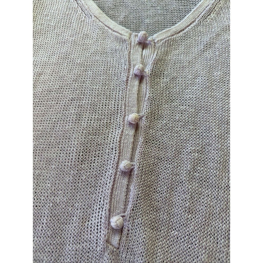 J. Jill Linen Tank Tunic Buttons Sleeveless Pale Link Beachy Lightweight Sz Med - Picture 2 of 9